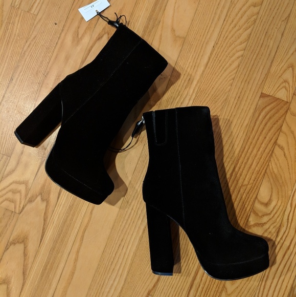 black velvet platform boots